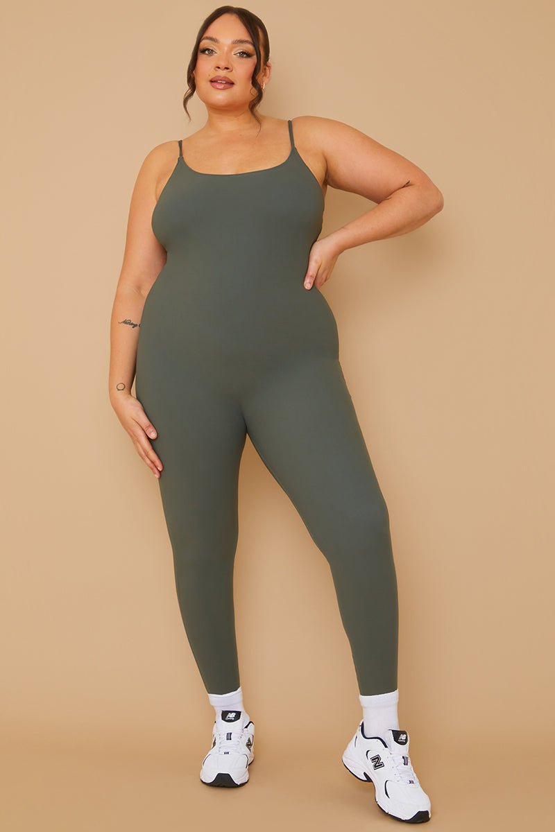 Built-In Bra Strappy Sculpt and Control Unitard