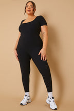 Built-In Bra Short Sleeve Sculpt and Control Unitard