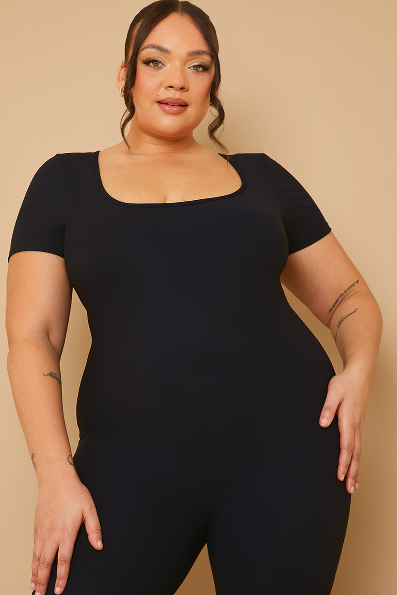 Built-In Bra Short Sleeve Sculpt and Control Unitard