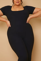 Built-In Bra Short Sleeve Sculpt and Control Unitard