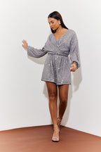 Sequin Multi Front Knot Playsuit