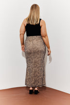 Snake Skin Printed Mesh Skirt