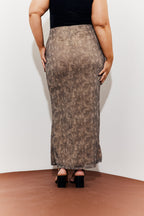 Snake Skin Printed Mesh Skirt