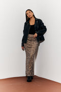 Snake Skin Printed Mesh Skirt