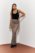 Snake Skin Printed Mesh Skirt