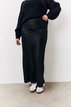 Black Jacquard Printed Slip Skirt