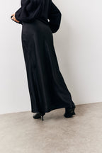 Black Jacquard Printed Slip Skirt