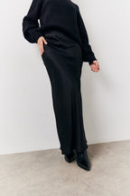 Black Jacquard Printed Slip Skirt