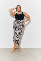 Magic Sculpting Printed Bodycon Midi Skirt