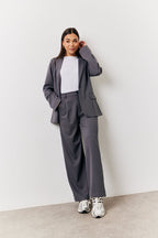 Charcoal Elastic Waist Back Trouser