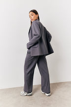 Charcoal Elastic Waist Back Trouser