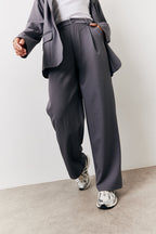 Charcoal Elastic Waist Back Trouser