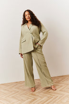 Sage Pleated Wide Leg Trouser