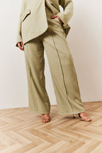 Sage Pleated Wide Leg Trouser