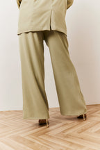Sage Pleated Wide Leg Trouser