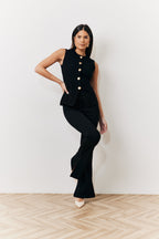 Occasion Black Flare Trousers