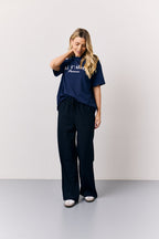 Navy Elasticated Waist Tailored Trouser