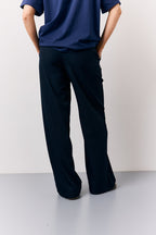 Navy Elasticated Waist Tailored Trouser