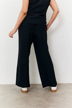 Elasticated Mid Rise Wide Leg Trouser