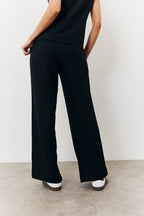 Elasticated Mid Rise Wide Leg Trouser