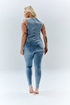 Denim Crew Neck Waistcoat