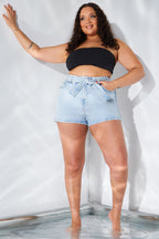 Denim Paper Bag Short