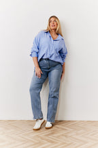 Oversized Striped Poplin Shirt