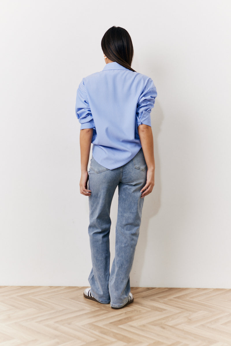 Oversized Striped Poplin Shirt
