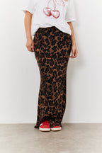 Leopard Mesh Maxi Skirt