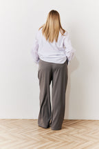 Grey Waistband Detail Tailored Trouser