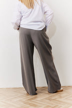 Grey Waistband Detail Tailored Trouser