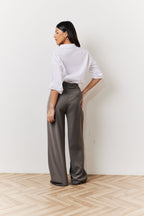 Grey Waistband Detail Tailored Trouser