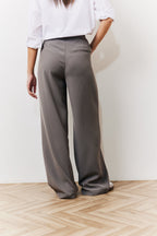 Grey Waistband Detail Tailored Trouser