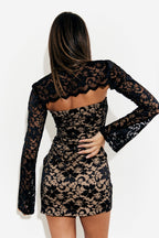 Lace Mini Dress With Removable Sleeves