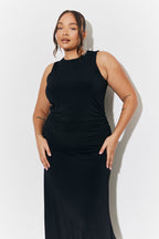 Magic Sculpting High Neck Ruched Maxi Dress