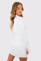 Collar Button Mini Dress