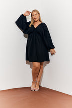 Balloon Sleeve Smock Mini Dress
