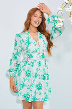 Floral Broderie Trim Mini Skater Dress