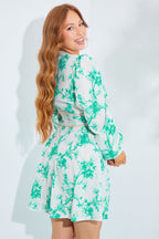 Floral Broderie Trim Mini Skater Dress