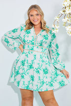 Floral Broderie Trim Mini Skater Dress