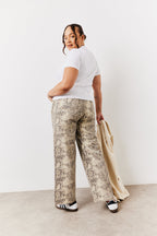 Snake Print Straight Leg Jeans