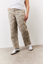 Snake Print Straight Leg Jeans