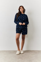 Bow Print Long Sleeve and Short PJ Set