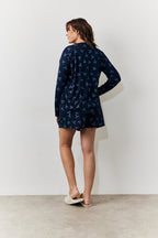 Bow Print Long Sleeve and Short PJ Set
