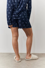Bow Print Long Sleeve and Short PJ Set