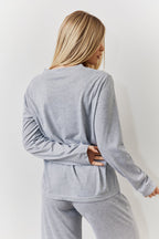 Long Sleeve Top and Trouser Slogan PJ Set