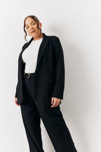 Black Relaxed Pocket Detail Blazer