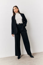 Black Relaxed Pocket Detail Blazer
