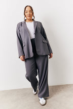 Charcoal Relaxed Pocket Detail Blazer