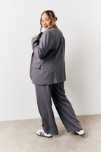 Charcoal Relaxed Pocket Detail Blazer